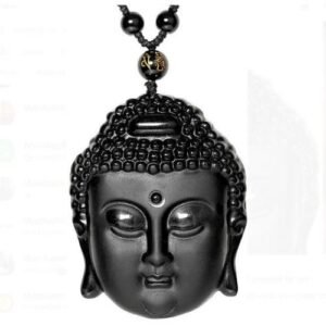 Buddha Face Pendent in Crystal