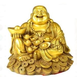 Laughing Buddha setting on Money Coin