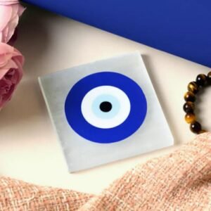 Selenite Evil Eye Protection Charging Plate Square