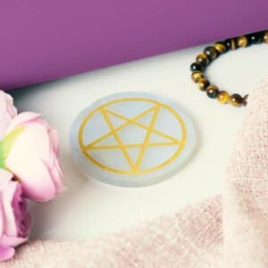 Selenite Pentacle Protection Charging Plate