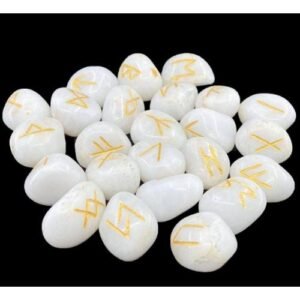 White Agate Rune Set
