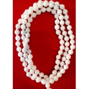White Hakik Jap Mala 7 mm