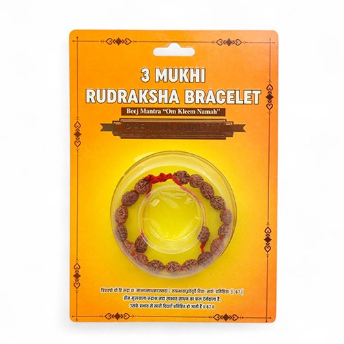 3 MUKHI RUDRAKSHA BRACELET (Adjustable Sliding Knot) by Gangtarang® with Lab Certificate - Image 3