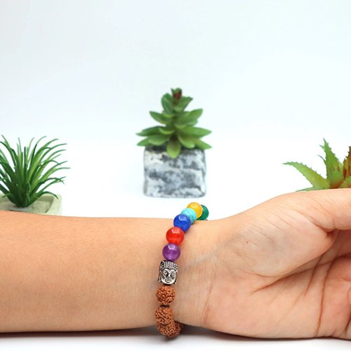 7 CHAKRA ft. RUDRAKSHA BRACELET by Gangtarang® with Lab Certificate
