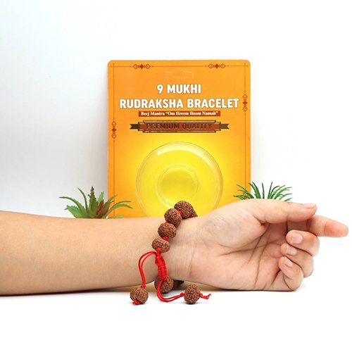 9 MUKHI RUDRAKSHA BRACELET (Adjustable Sliding Knot) by Gangtarang® with Lab Certificate - Image 2