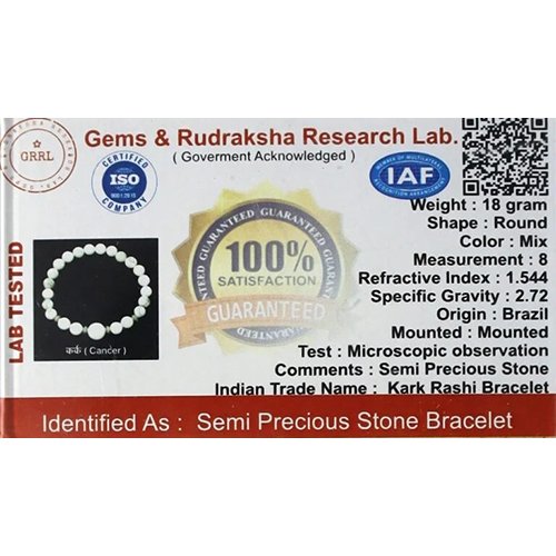 CANCER ( कर्क ) RASHI BRACELET by Gangtarang® with Lab Certificate - Image 5