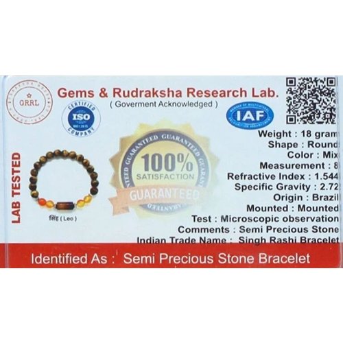 LEO ( सिंह ) RASHI BRACELET by Gangtarang® with Lab Certificate - Image 5