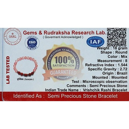 SCORPIO ( वृश्चिक ) RASHI BRACELET by Gangtarang® with Lab Certificate - Image 5