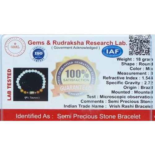 TAURUS ( वृषभ ) RASHI BRACELET by Gangtarang® with Lab Certificate - Image 5