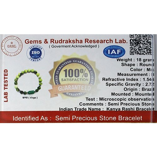 VIRGO ( कन्या ) RASHI BRACELET by Gangtarang® with Lab Certificate - Image 5
