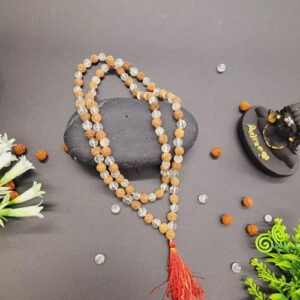 RUDRAKSHA-SPHATIK MALA 6mm by Gangtarang®